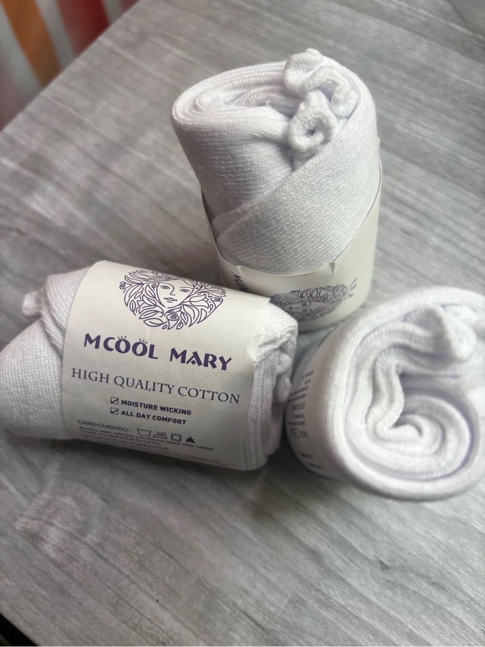 Women's White Cotton Socks - Moisture Wicking Comfort